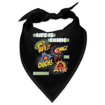 Comic, Comic-Strips, lustiger Spruch Comicstyle - Bandana - Schwarz - Vorne