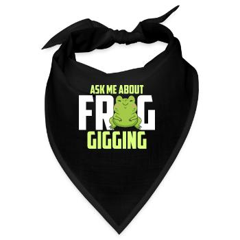Frag Mich Über Frosch Quaken Froschfänger - Bandana - Schwarz - Vorne