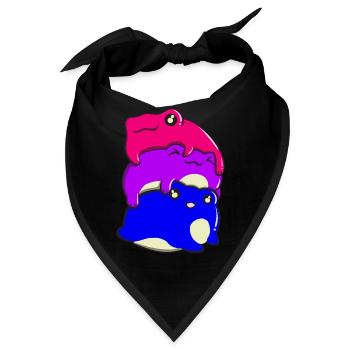 Bisexueller Stolz Froschhaufen Bisexuelle Flagge B - Bandana - Schwarz - Vorne