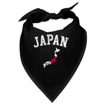 Japan Karte Flagge Vintage - Bandana - Schwarz - Vorne