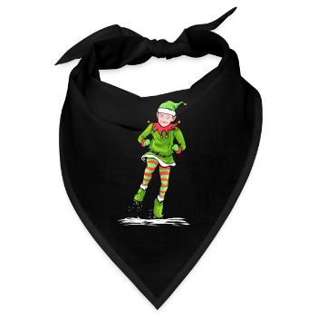 Santas Dancing Christmas Elf Celebrating - Bandana - Schwarz - Vorne