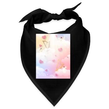 Angelcore Aesthetic Heaven Engel Harfen - Bandana - Schwarz - Vorne