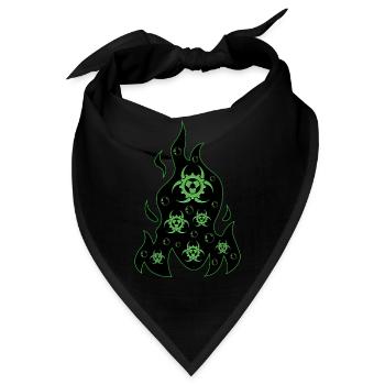Biopunk Feuer Flamme Biopunk-Ästhetik - Bandana - Schwarz - Vorne