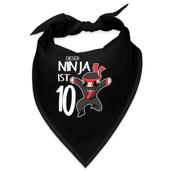 10 Jahre Junge Ninja - 10 Geburtstag - Ich bin 10 - Bandana - Schwarz - Vorne