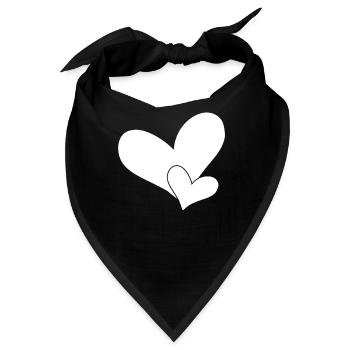 Herz Herze - Bandana - Schwarz - Vorne