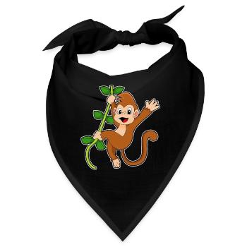 Affe Liane Dschungel - Bandana - Schwarz - Vorne