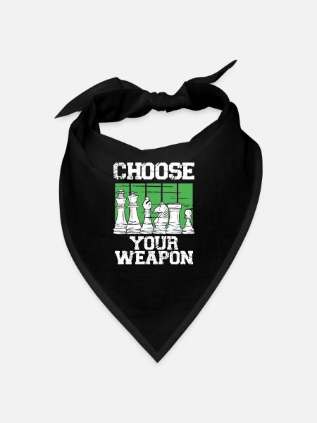 Pièces d’échecs sur vert - Bandana - noir