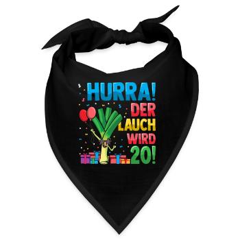 Hurra der Lauch wird 20 - Bandana - Schwarz - Vorne