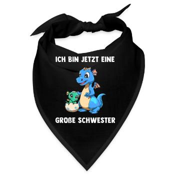 Drachen Große Schwester - Ich bin jetzt ein Große - Bandana - Schwarz - Vorne