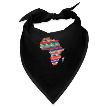 Afrika Karte Bunt Land Kontinent - Bandana - Schwarz - Vorne