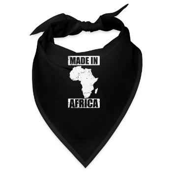 Made in Africa Kontinent Afrika Karte - Bandana - Schwarz - Vorne