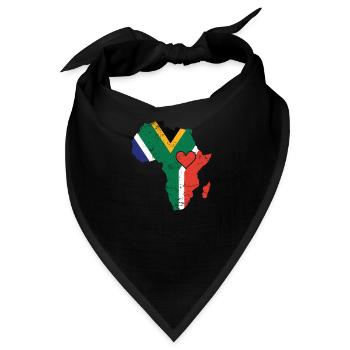 Südafrika Flagge Kontinent Afrika Karte - Bandana - Schwarz - Vorne