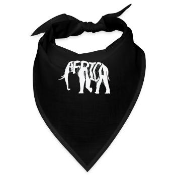 Elefant Afrika Bevölkerung Kontinent Karte - Bandana - Schwarz - Vorne