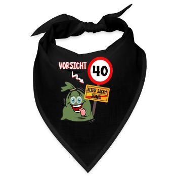 geburtstag alter sack 40 jahre - Bandana - Schwarz - Vorne
