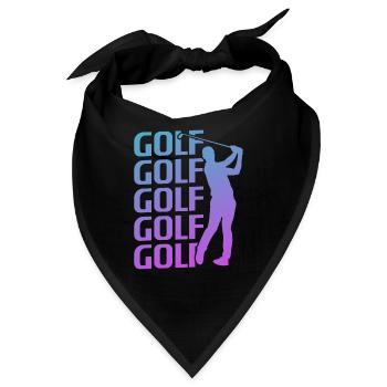Retro Vintage Classic Golf Golfing Golfer - Bandana - Schwarz - Vorne