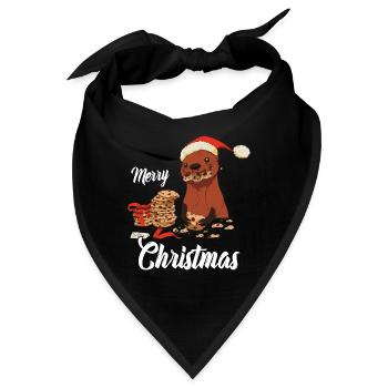 Frohe Weihnachten Otter Heilig Abend Bescherung - Bandana - Schwarz - Vorne