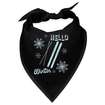 Hello Winter - Skiing Winter Sport - Bandana - Schwarz - Vorne