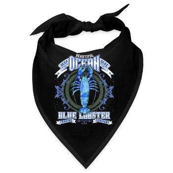 Marine-Lobster, Blue-Lobster, Vintage-Hummer - Bandana - Schwarz - Vorne