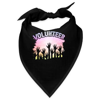 Freiwilliger Ehrenamt Ehrenamtlicher Freiwillig - Bandana - Schwarz - Vorne
