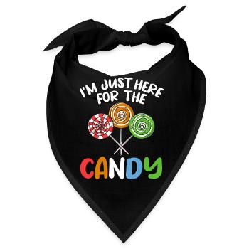 Ich bin nur hier für das Candy Lollipop Halloween - Bandana - Schwarz - Vorne