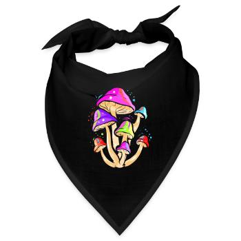 Trippy Space Shroom Mushroom - Bandana - Schwarz - Vorne