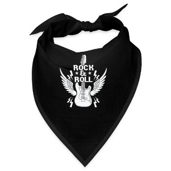 Rock n Roll Musikstil Genre Gitarre Rockband - Bandana - Schwarz - Vorne