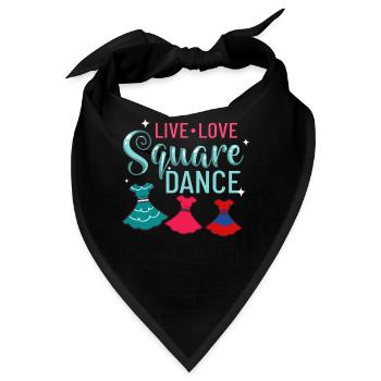 Square Dance Musik Caller Volkstanz Tänzer Usa - Bandana - Schwarz - Vorne