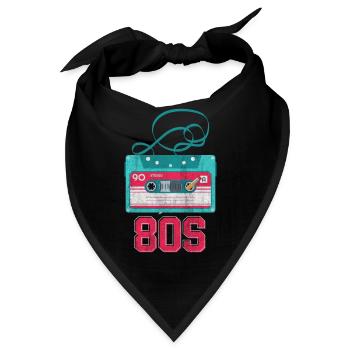 80er Jahre 80s Musik - Bandana - Schwarz - Vorne