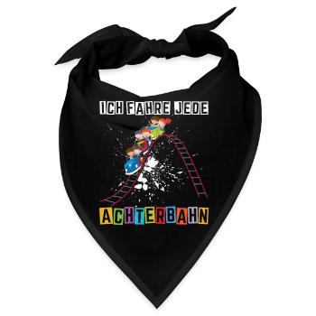 Achterbahn Freizeitpark Kirmes Vergnügungspark - Bandana - Schwarz - Vorne