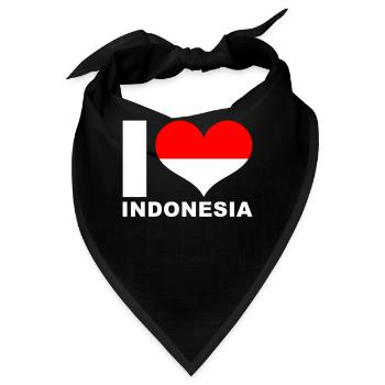Ich liebe Indonesien Herz Flagge Indonesien - Bandana - Schwarz - Vorne
