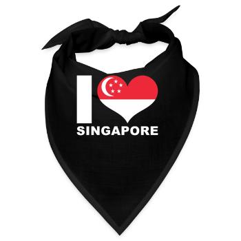 Ich liebe Singapur Herz Flagge Singapur - Bandana - Schwarz - Vorne
