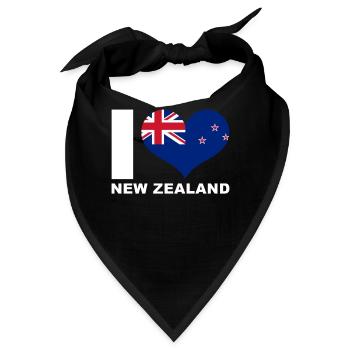Ich liebe Neuseeland Herz Flagge Neuseeland - Bandana - Schwarz - Vorne