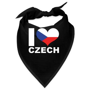 Ich liebe Tschechien Herz Flagge Tschechien - Bandana - Schwarz - Vorne