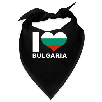 Ich liebe Bulgarien Herz Flagge Bulgarien - Bandana - Schwarz - Vorne
