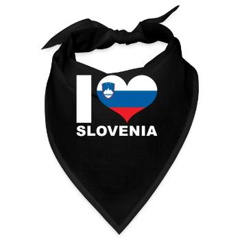 Ich liebe Slowenien Herz Flagge Slowenien - Bandana - Schwarz - Vorne