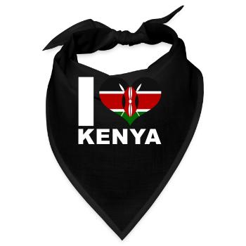 Ich liebe Kenia Herz Flagge Kenia - Bandana - Schwarz - Vorne