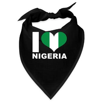 Ich liebe Nigeria Herz Flagge Nigeria - Bandana - Schwarz - Vorne