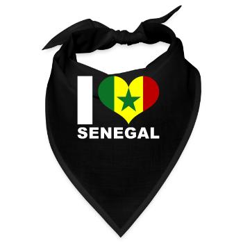 Ich liebe Senegal Herz Flagge Senegal - Bandana - Schwarz - Vorne