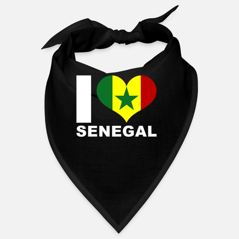 J’adore le drapeau du cœur du Sénégal Sénégal Bandana