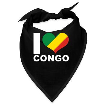 Ich liebe Kongo Herz Flagge Kongo - Bandana - Schwarz - Vorne