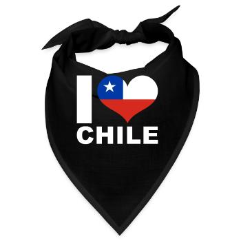 Ich liebe Chile Herz Flagge Chile - Bandana - Schwarz - Vorne