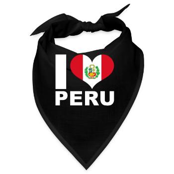 Ich liebe Peru Herz Flagge Peru - Bandana - Schwarz - Vorne