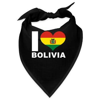 Ich liebe Bolivien Herz Flagge Bolivien - Bandana - Schwarz - Vorne