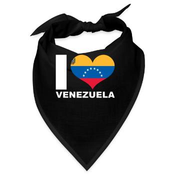 Ich liebe Venezuela Herz Flagge Venezuela - Bandana - Schwarz - Vorne