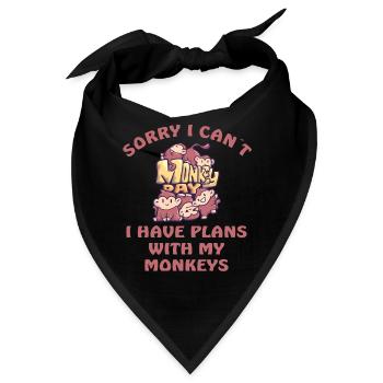 Monkeyday Sorry I Can´t I Have Plans - Bandana - Schwarz - Vorne