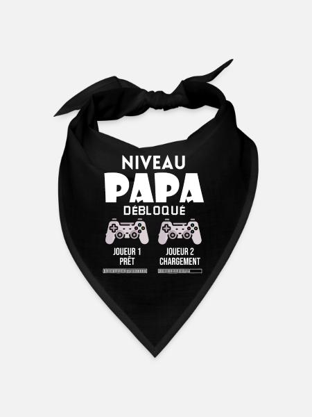 Futur Papa Gamer Cadeau Annonce Grossesse Père - Bandana - noir