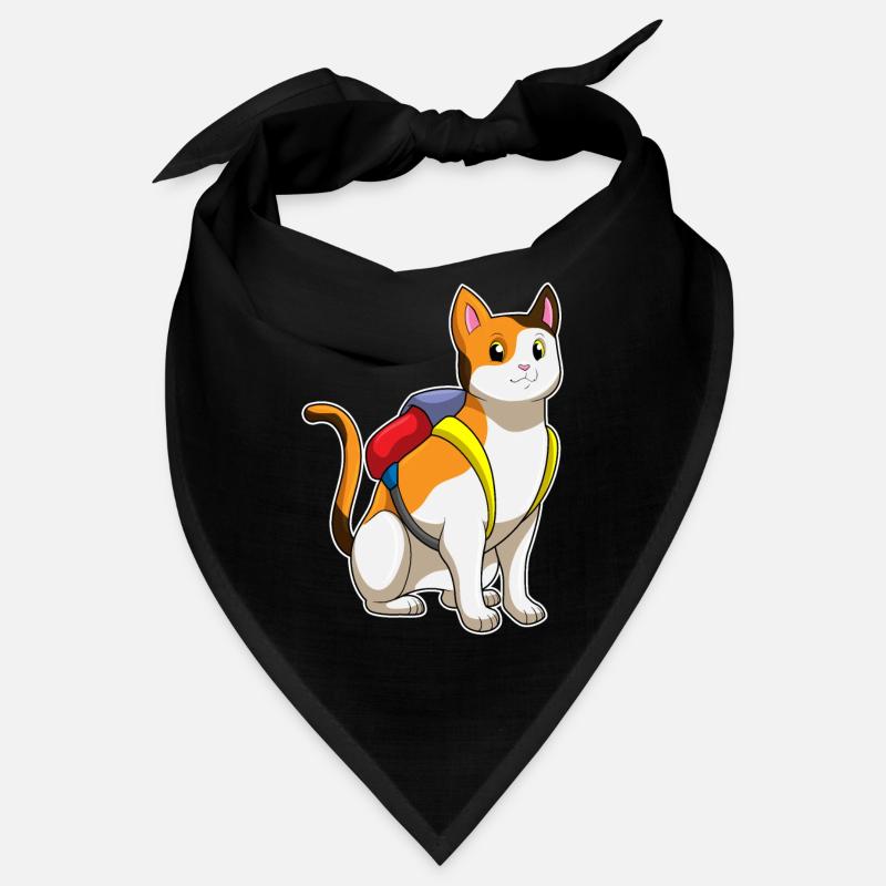 Chat avec cartable Bandana