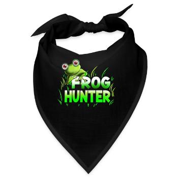Kröten Fröschen Kaulquappe Frog Hunter Kindershirt - Bandana - Schwarz - Vorne