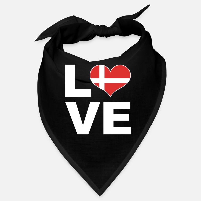 I love Denmark heart flag Denmark Bandana