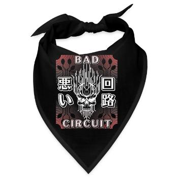 Schaltkreis, Computer Platine, Totenkopf Spruch - Bandana - Schwarz - Vorne